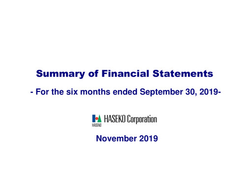 Thumbnail HASEKO Corporation Half-year Report 2019-h1