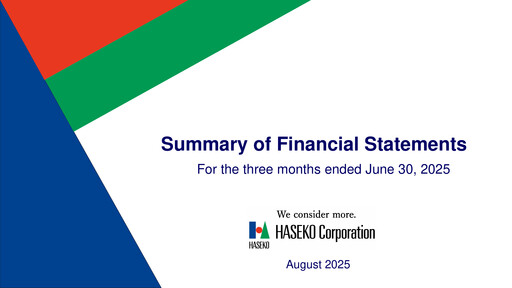 Thumbnail HASEKO Corporation Quarterly Report 2025-q1