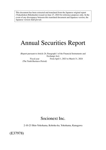 Miniature Socionext Rapport financier fy2024