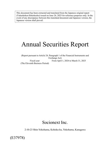 Miniature Socionext Rapport financier fy2025