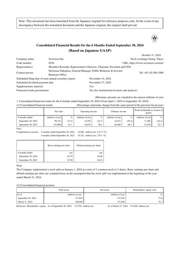 Miniature Socionext Rapport semestriel 2025-h1