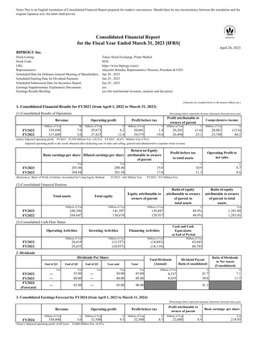 Thumbnail BIPROGY Financial Report 2022-2023