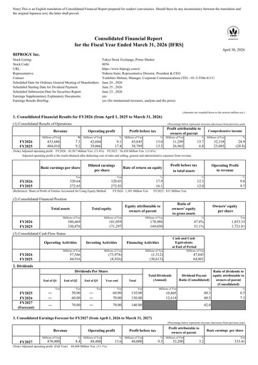 Thumbnail BIPROGY Financial Report 2025-2026