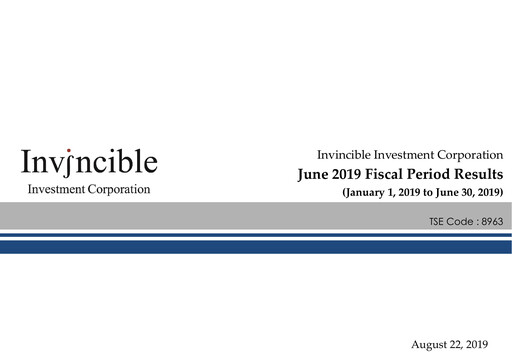 Thumbnail Invincible Investment Corporation Half-year Report 2019-h1