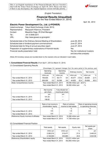 Thumbnail J-POWER (Electric Power Development) Financial Statement fy2013