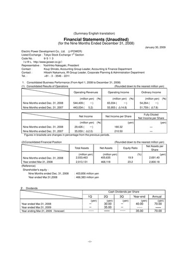 Thumbnail J-POWER (Electric Power Development) Quarterly Report 2008-q3