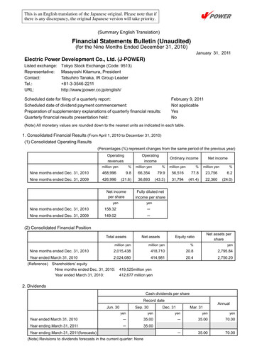 Thumbnail J-POWER (Electric Power Development) Quarterly Report 2010-q3