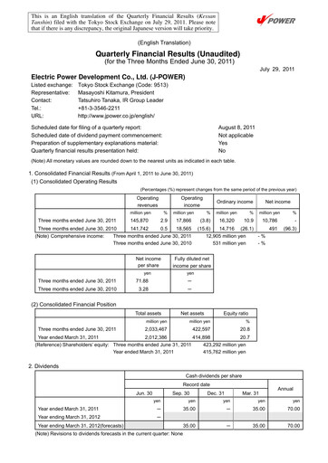 Thumbnail J-POWER (Electric Power Development) Quarterly Report 2011-q1