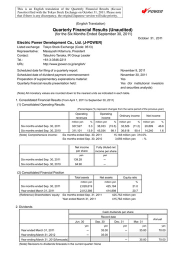 Thumbnail J-POWER (Electric Power Development) Quarterly Report 2011-q2