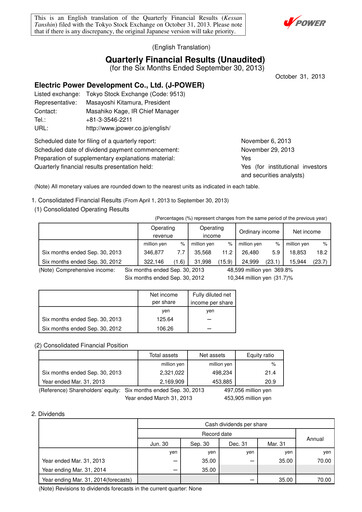 Thumbnail J-POWER (Electric Power Development) Quarterly Report 2013-q2