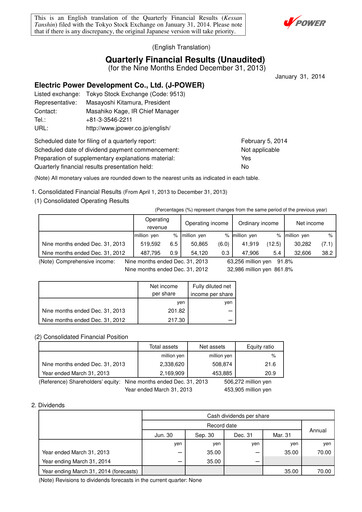 Thumbnail J-POWER (Electric Power Development) Quarterly Report 2013-q3