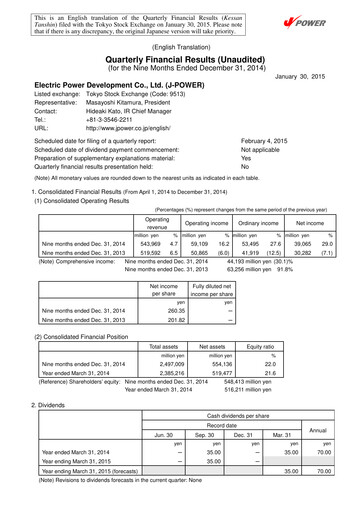 Thumbnail J-POWER (Electric Power Development) Quarterly Report 2014-q3