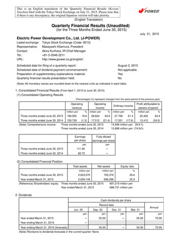 Thumbnail J-POWER (Electric Power Development) Quarterly Report 2015-q1