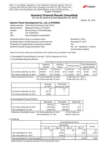 Thumbnail J-POWER (Electric Power Development) Quarterly Report 2015-q2