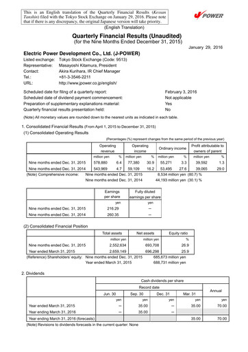 Thumbnail J-POWER (Electric Power Development) Quarterly Report 2015-q3