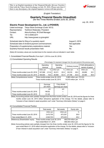 Thumbnail J-POWER (Electric Power Development) Quarterly Report 2016-q1