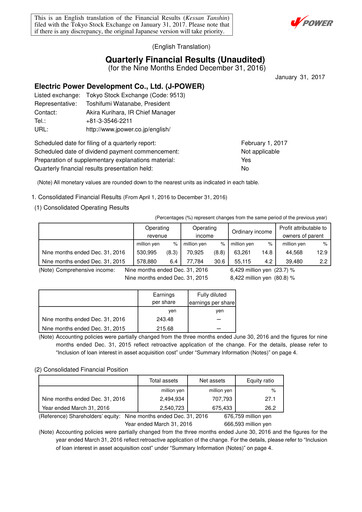 Thumbnail J-POWER (Electric Power Development) Quarterly Report 2016-q3