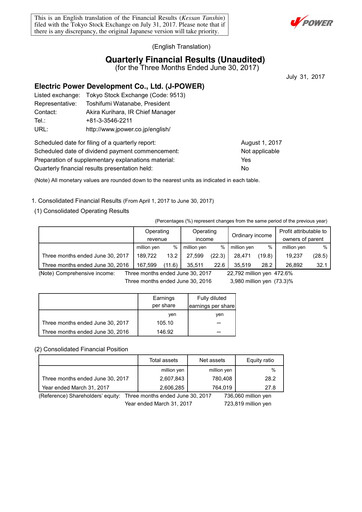 Thumbnail J-POWER (Electric Power Development) Quarterly Report 2017-q1