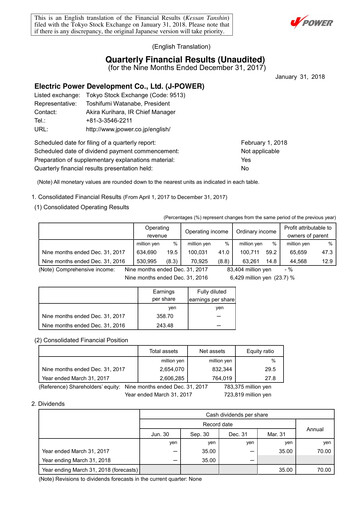 Thumbnail J-POWER (Electric Power Development) Quarterly Report 2017-q3