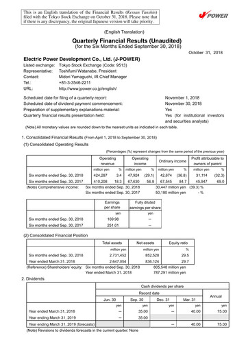 Thumbnail J-POWER (Electric Power Development) Quarterly Report 2018-q2