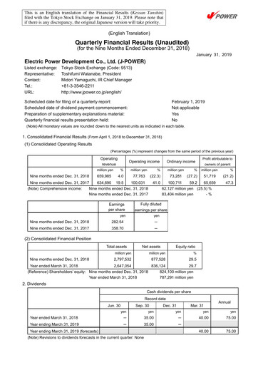 Thumbnail J-POWER (Electric Power Development) Quarterly Report 2018-q3