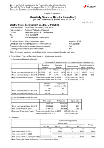 Thumbnail J-POWER (Electric Power Development) Quarterly Report 2019-q1
