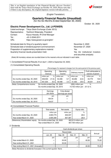 Thumbnail J-POWER (Electric Power Development) Quarterly Report 2020-q2