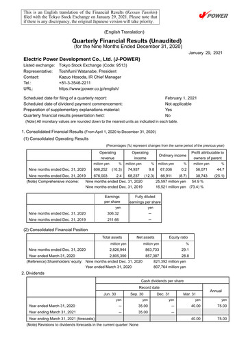 Thumbnail J-POWER (Electric Power Development) Quarterly Report 2020-q3