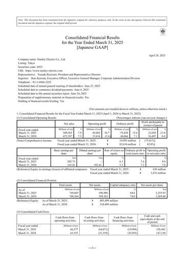Thumbnail Stanley Electric Annual Report fy2025