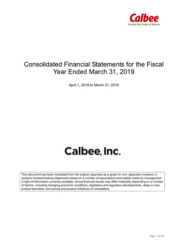 Thumbnail Calbee, Inc. Financial Report 2019