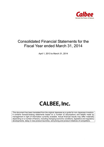 Thumbnail Calbee, Inc. Financial Statement fy2014
