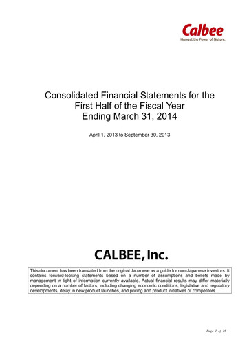 Thumbnail Calbee, Inc. Half-year Report 2014-h1