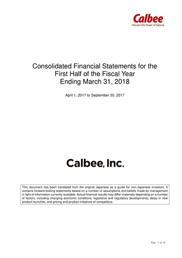 Thumbnail Calbee, Inc. Half-year Report 2018-h1