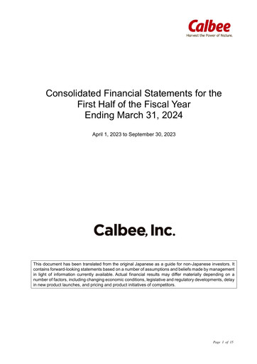 Thumbnail Calbee, Inc. Half-year Report 2024-h1