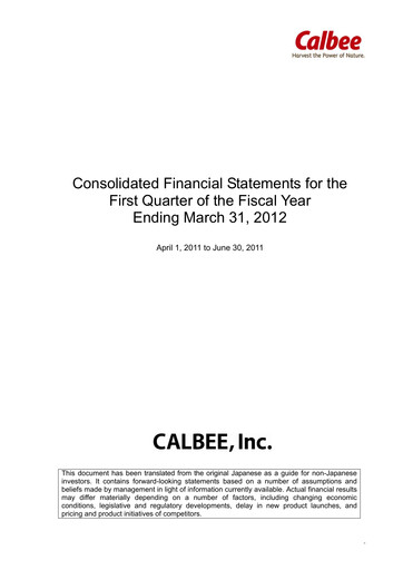 Thumbnail Calbee, Inc. Quarterly Report 2012-q1
