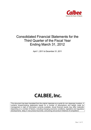 Thumbnail Calbee, Inc. Quarterly Report 2012-q3