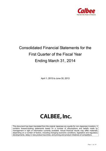 Thumbnail Calbee, Inc. Quarterly Report 2014-q1