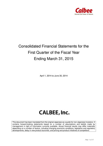 Thumbnail Calbee, Inc. Quarterly Report 2015-q1