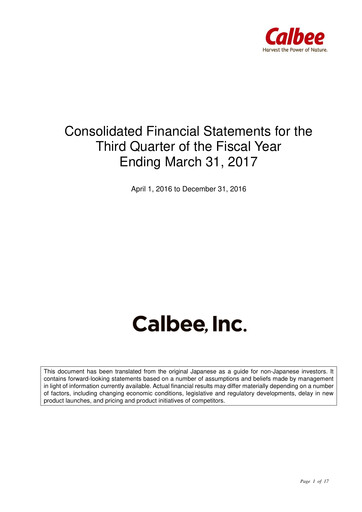 Thumbnail Calbee, Inc. Quarterly Report 2017-q3