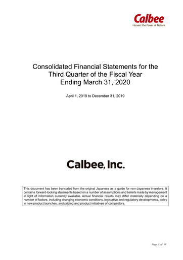 Thumbnail Calbee, Inc. Quarterly Report 2020-q3