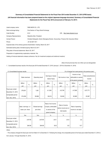 Miniature DMG Mori Bilan financier 2016