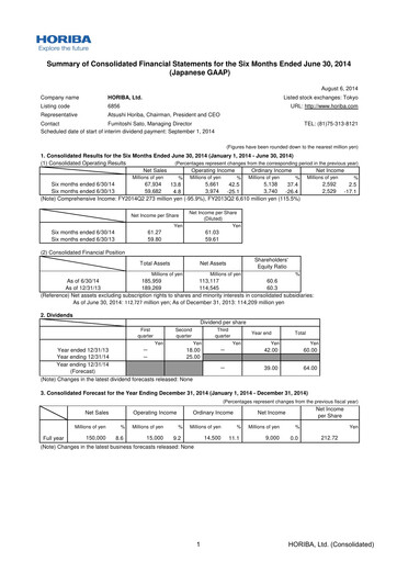 Thumbnail HORIBA Financial Statement 2014-h1
