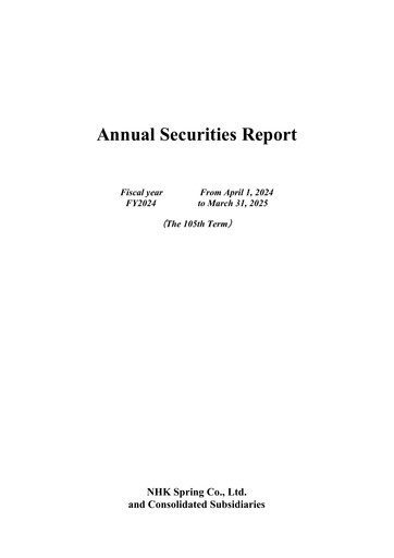 Thumbnail NHK Spring Annual Report fy2024