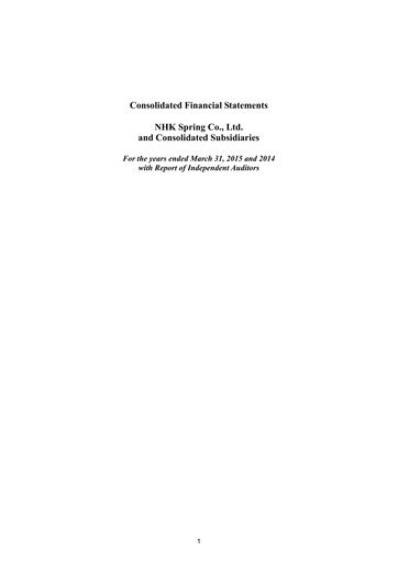 Thumbnail NHK Spring Financial Statement fy2014