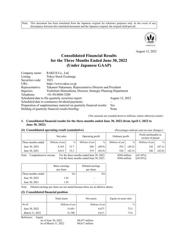 Vorschaubild Rakus Co., Ltd. Quartalsbericht 2023-q1