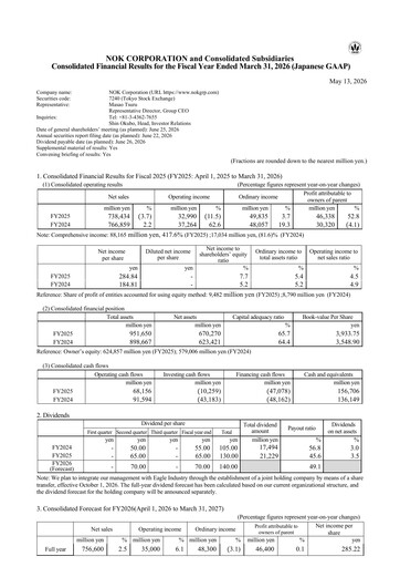 Vorschaubild NOK Corporation Finanzmitteilung fy2025