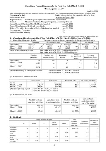 Thumbnail Nagase & Co. Financial Statement fy2011