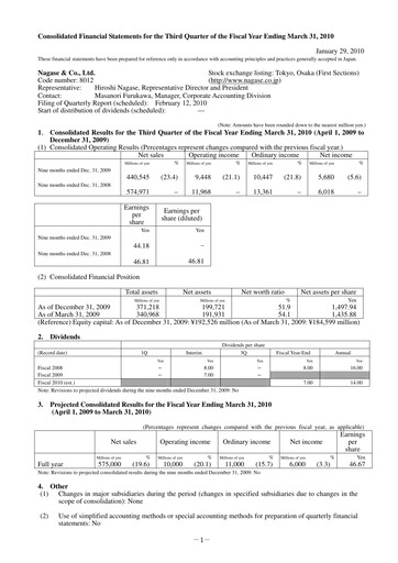 Thumbnail Nagase & Co. Quarterly Report 2009-q3