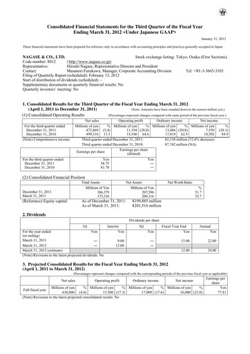 Thumbnail Nagase & Co. Quarterly Report 2011-q3