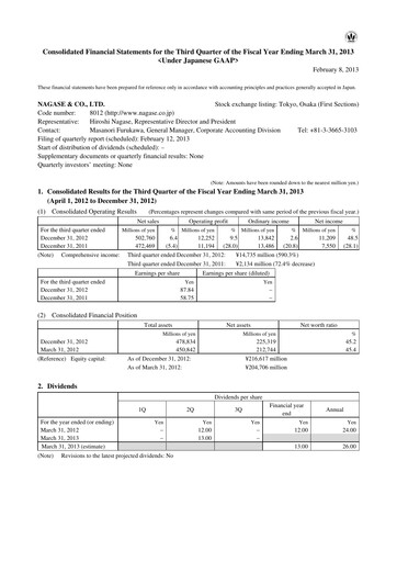 Thumbnail Nagase & Co. Quarterly Report 2012-q3